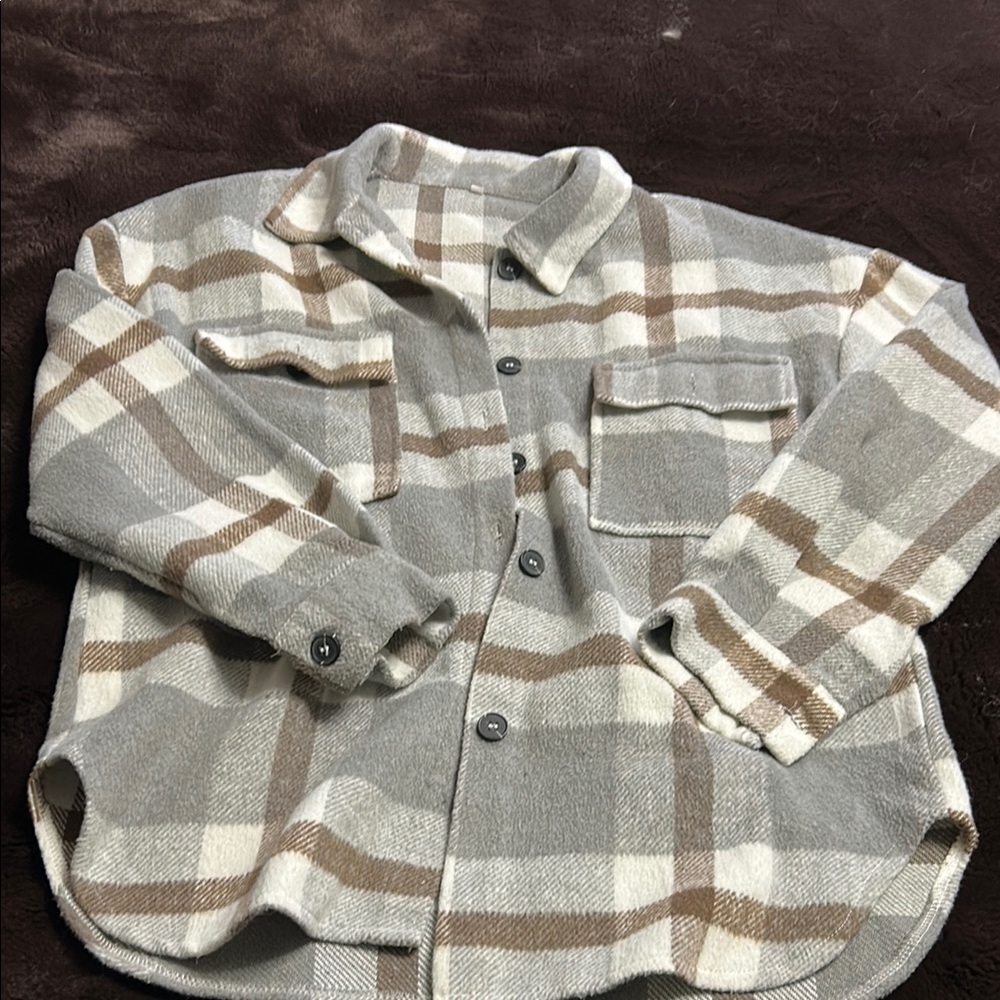 Plaid Button-Up Jacket